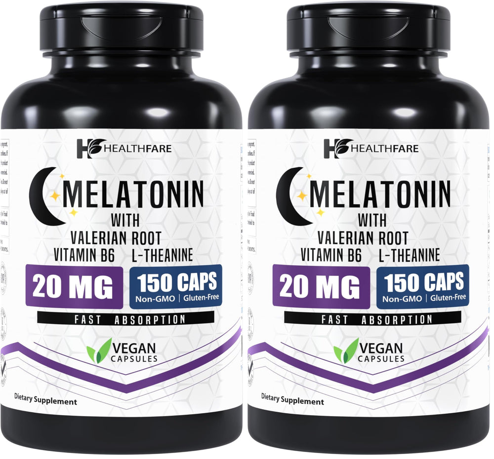 Healthfare Melatonin 20mg bottle front label
