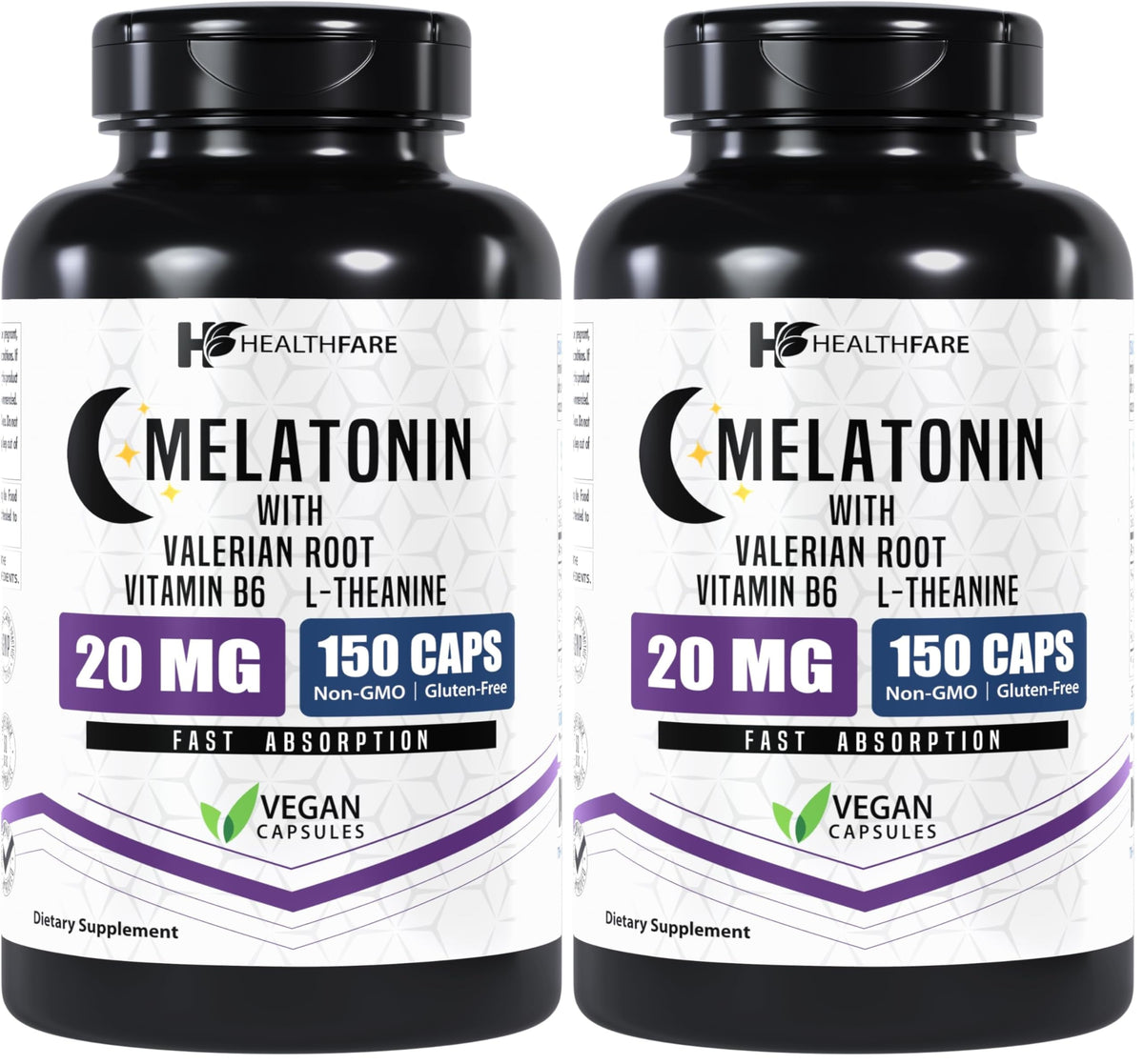 Healthfare Melatonin 20mg bottle front label