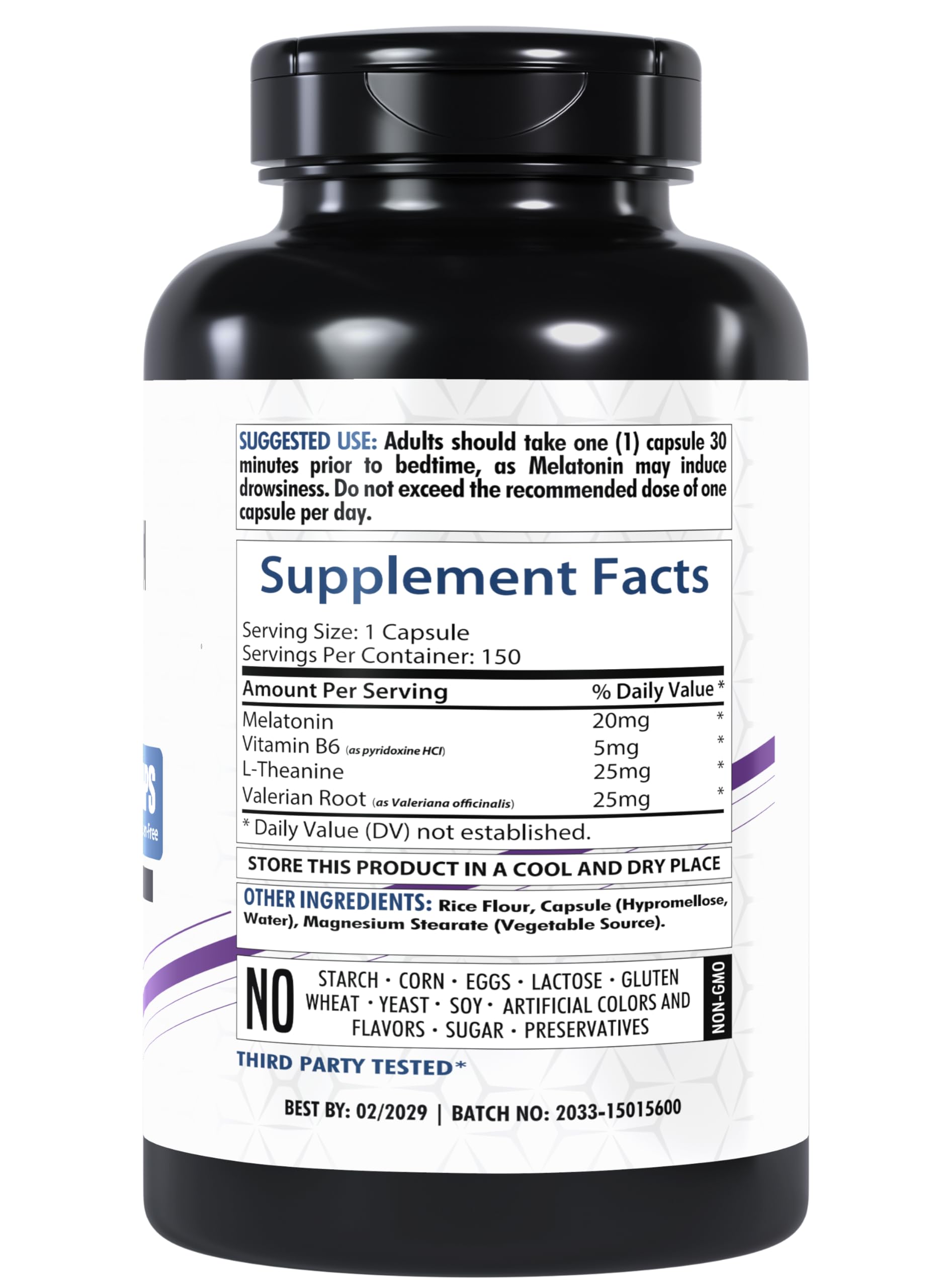 Healthfare Melatonin 20mg capsules arranged