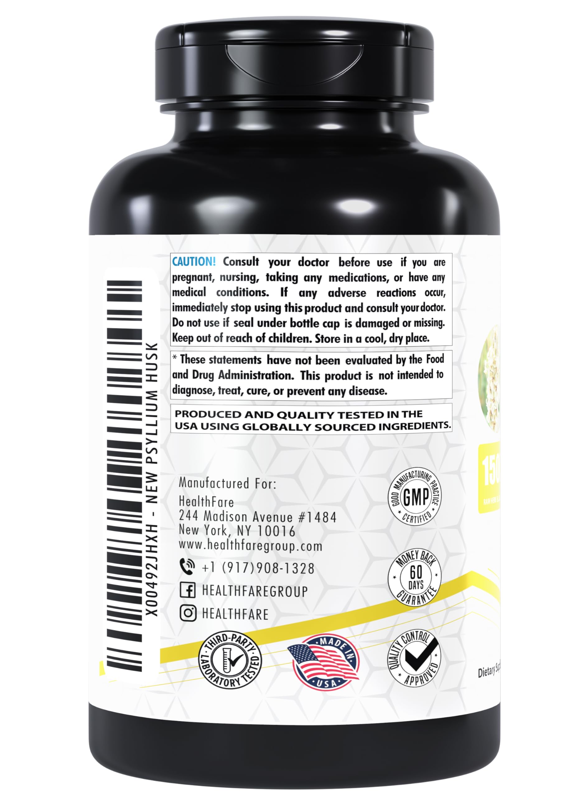 Fiber content illustration for Healthfare Psyllium Husk Capsules