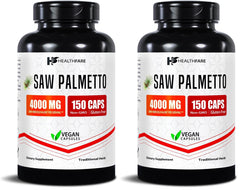Front view of Healthfare Saw Palmetto Extract Capsules bottle