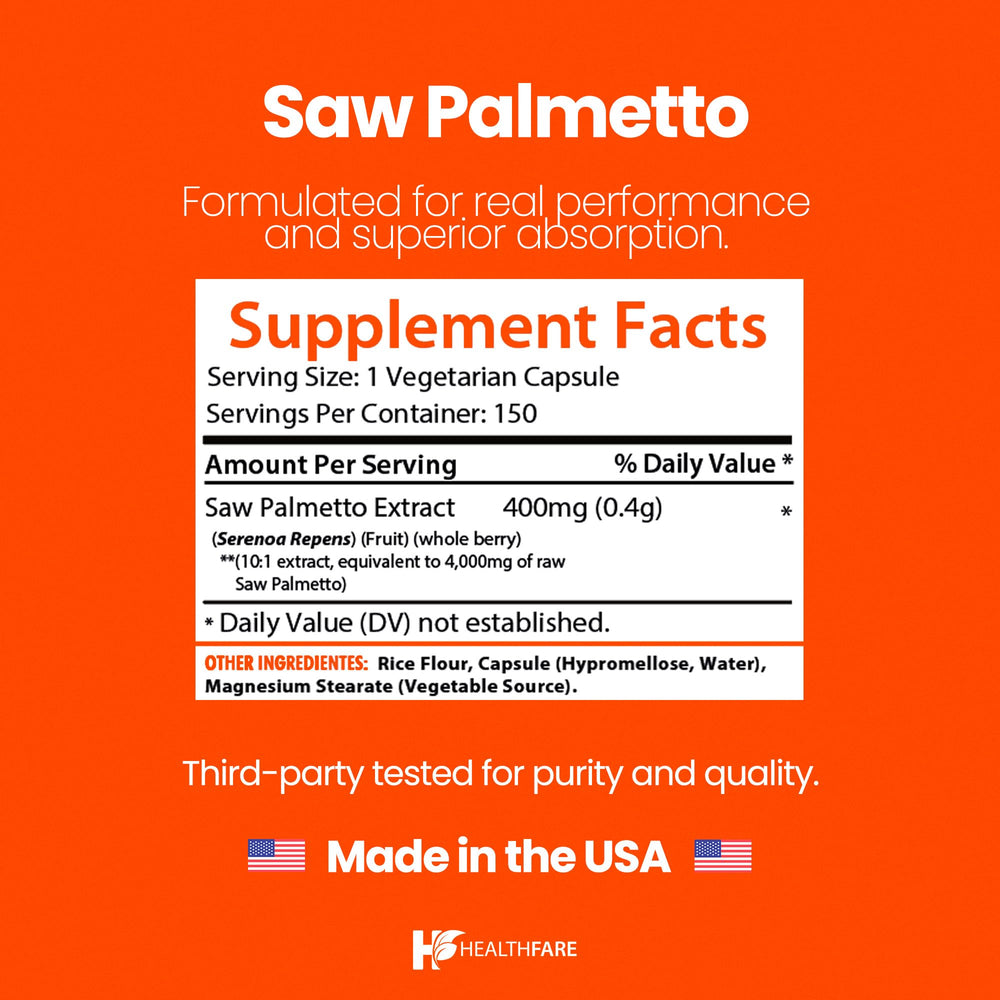 Healthfare Saw Palmetto packaging box