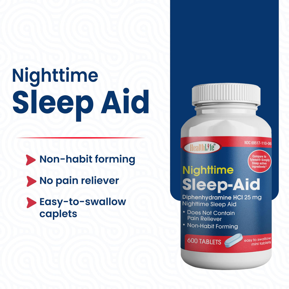 HealthLFE HealthPharma box packaging highlights 600-count value for ongoing sleep support.