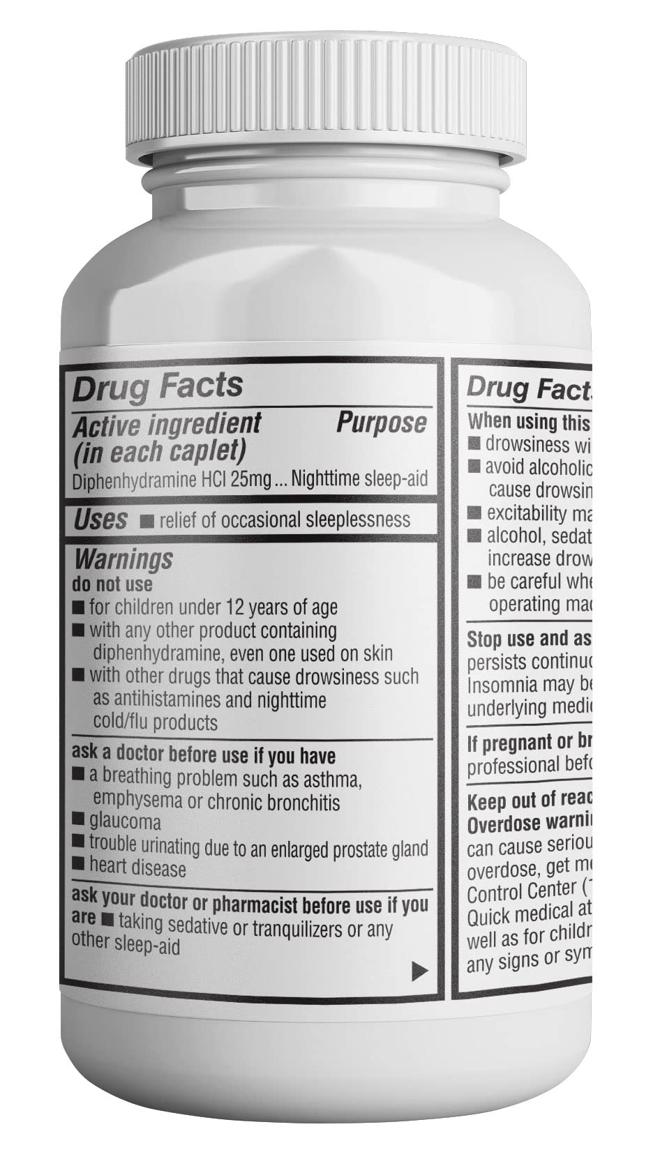 HealthLFE Caplets sealed; mini size aids easy swallowing at night.