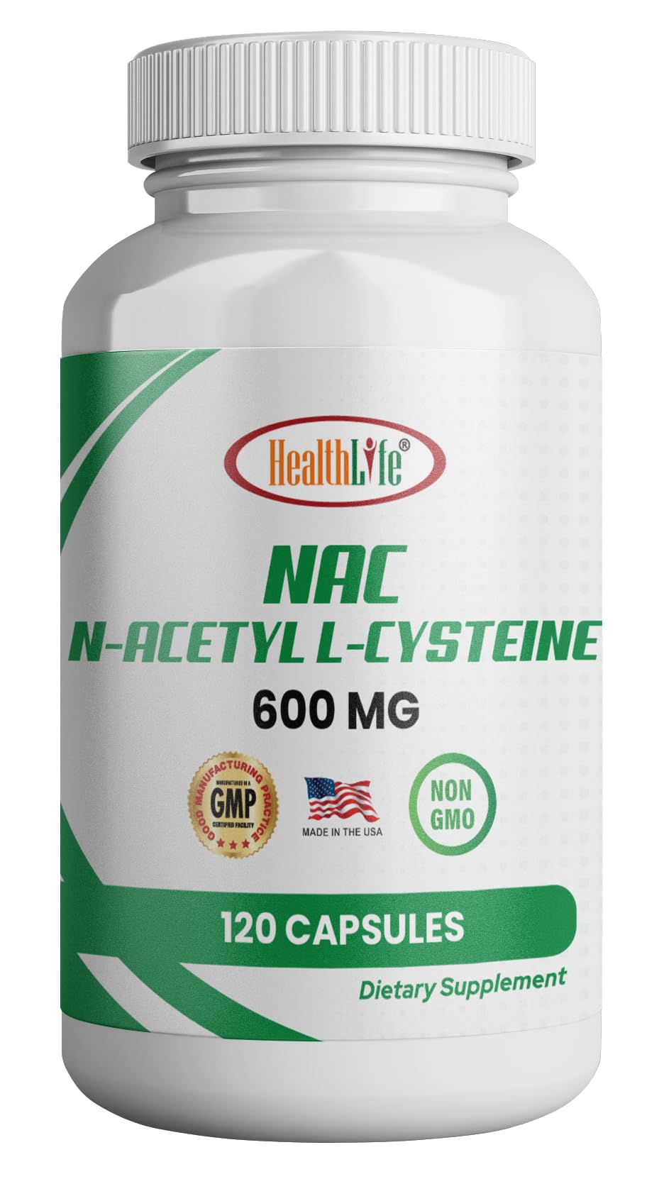 HealthLife NAC 600mg bottle front label
