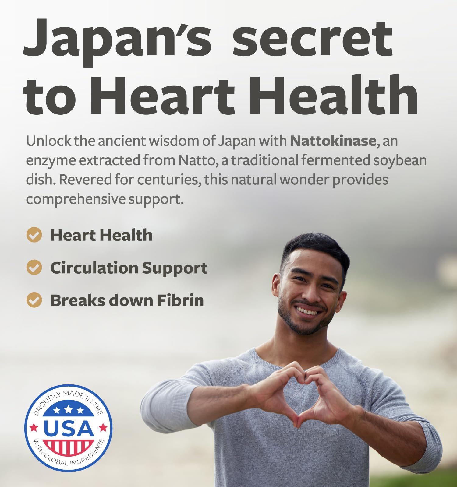 Non-GMO and vegan Natto capsules label