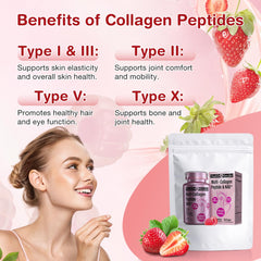 Gummy texture highlighting hydrolyzed collagen types I II III V X