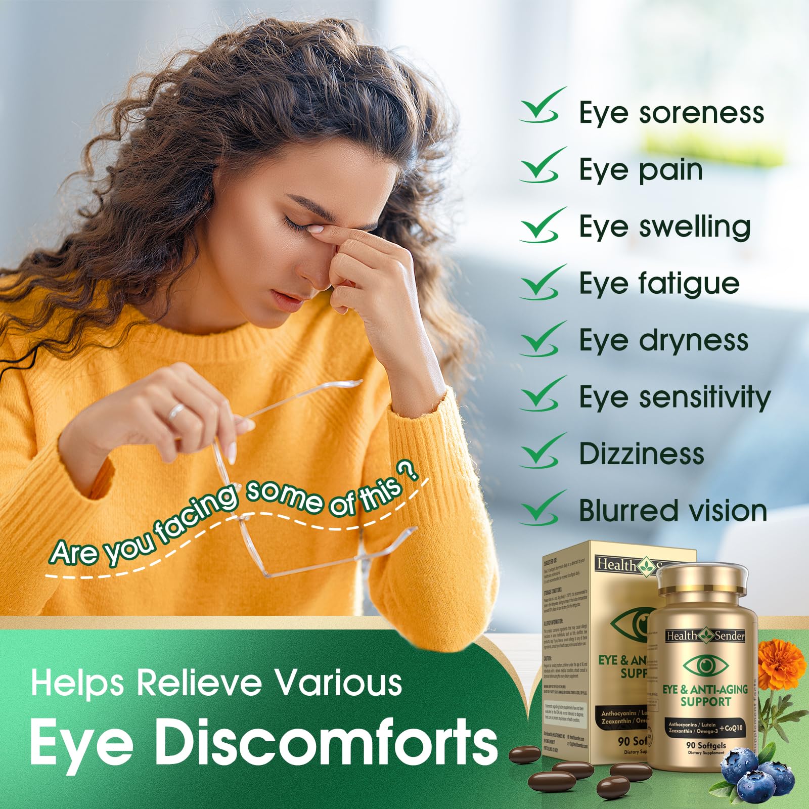 Omega-3 DHA and EPA for eye comfort
