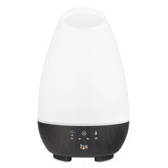 HealthSmart 500ML essential oil diffuser with white body and wood grain base