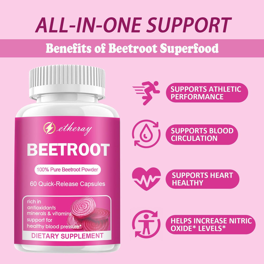 Beetroot capsules promoting healthy blood pressure