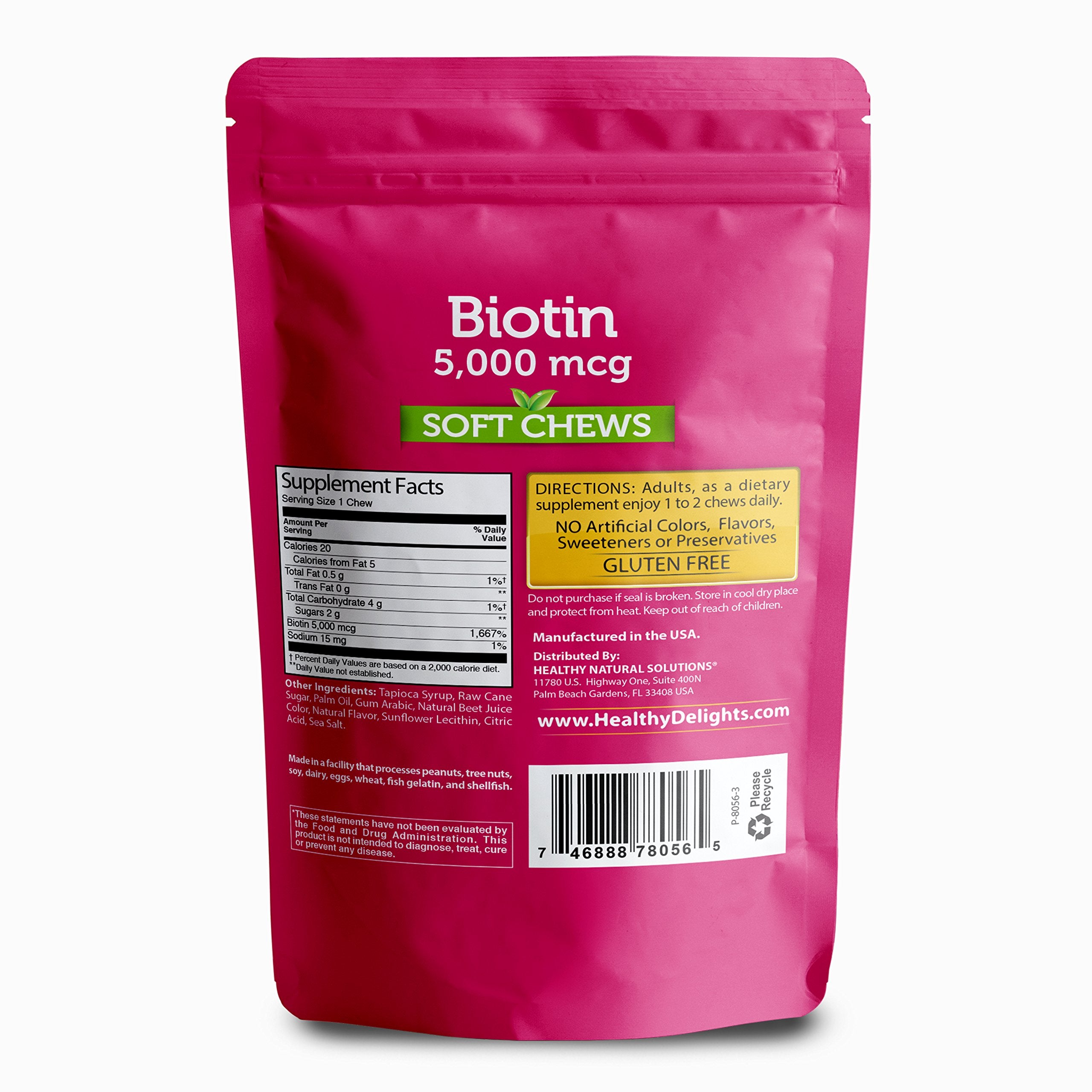 Close-up of Biotin Soft Chews in wild berry flavor