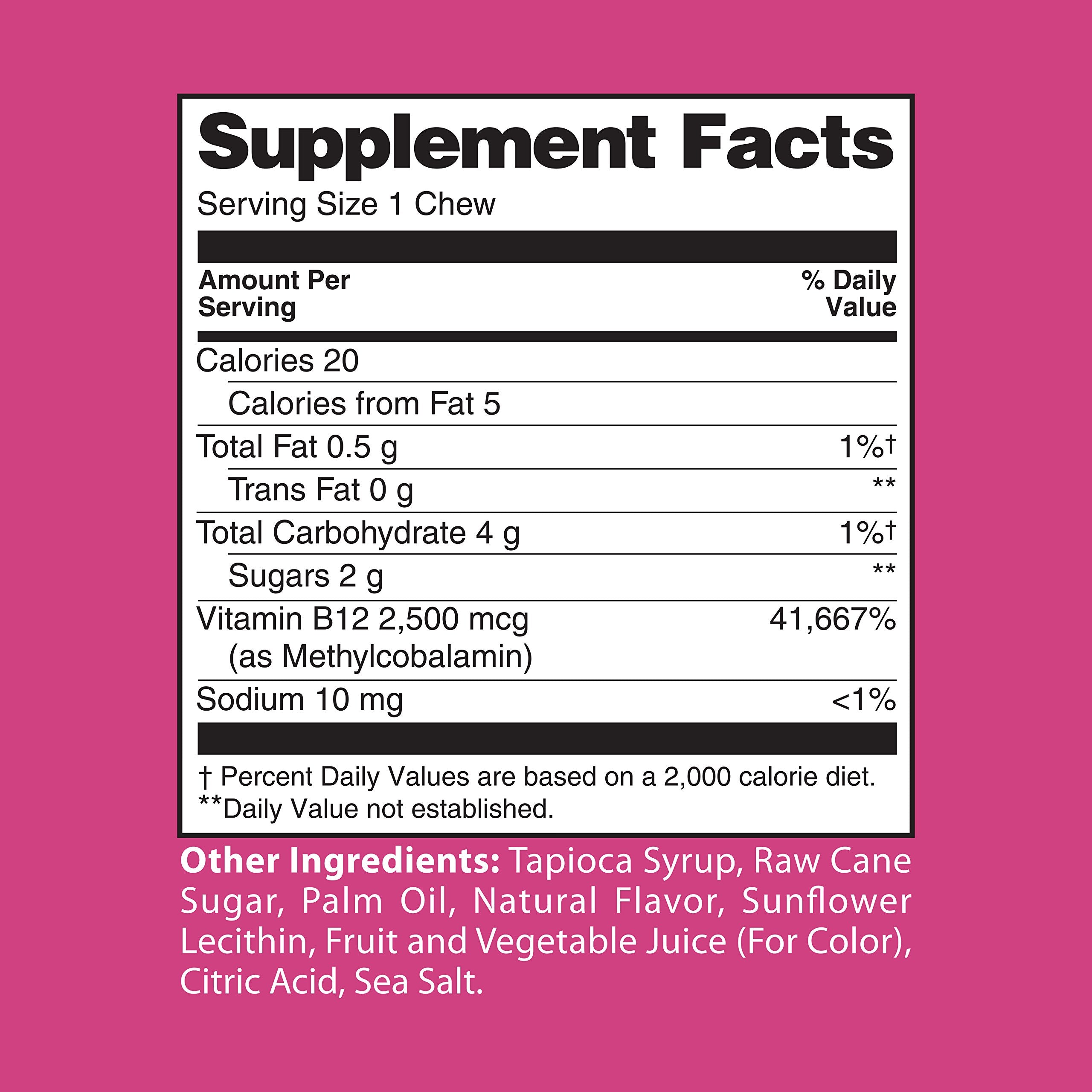 Biotin Soft Chews label showing 5,000 mcg per chew