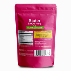 Close-up of Healthy Delights Naturals Biotin Soft Chews Wild Berry