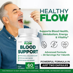 Close-up of Healthy Flow 695 mg blood capsules