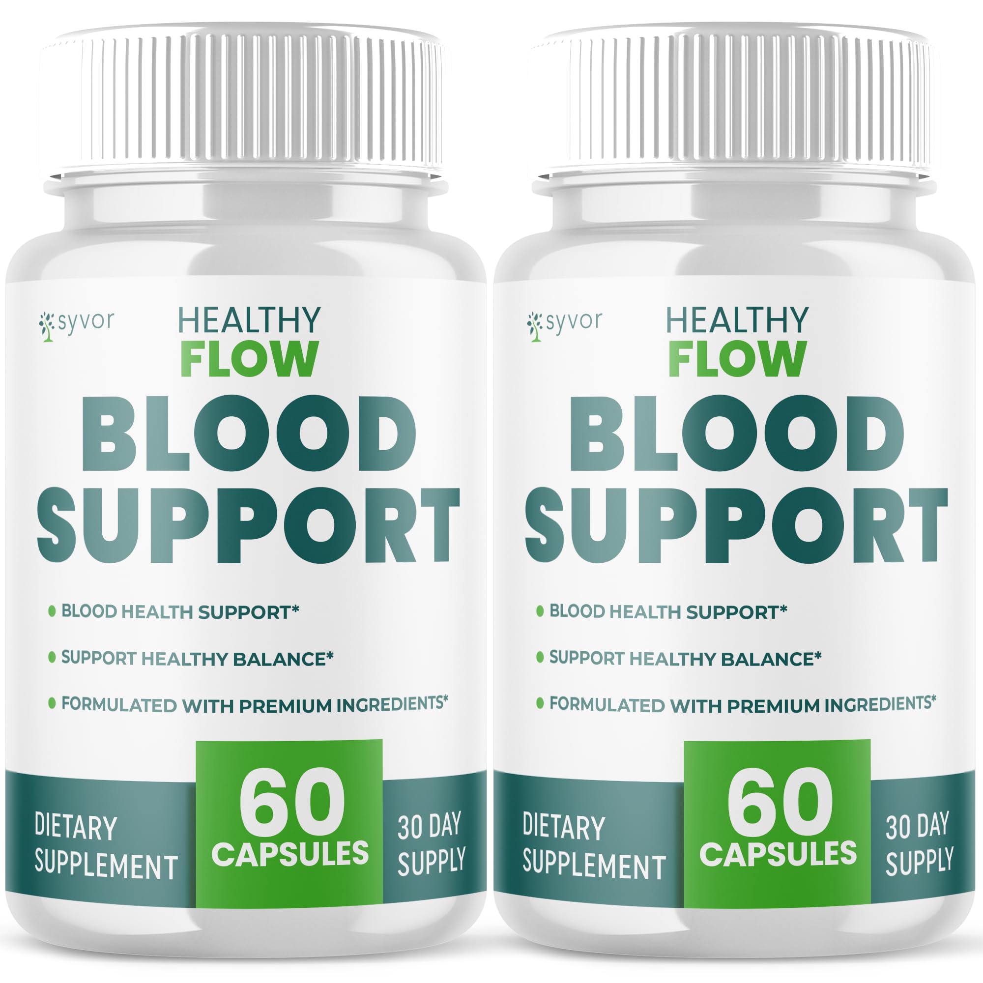 Front view of Healthy Flow Blood Support Capsules bottle
