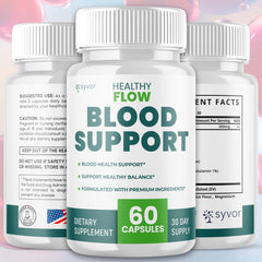Bottle label for Healthy Flow Blood Support Capsules
