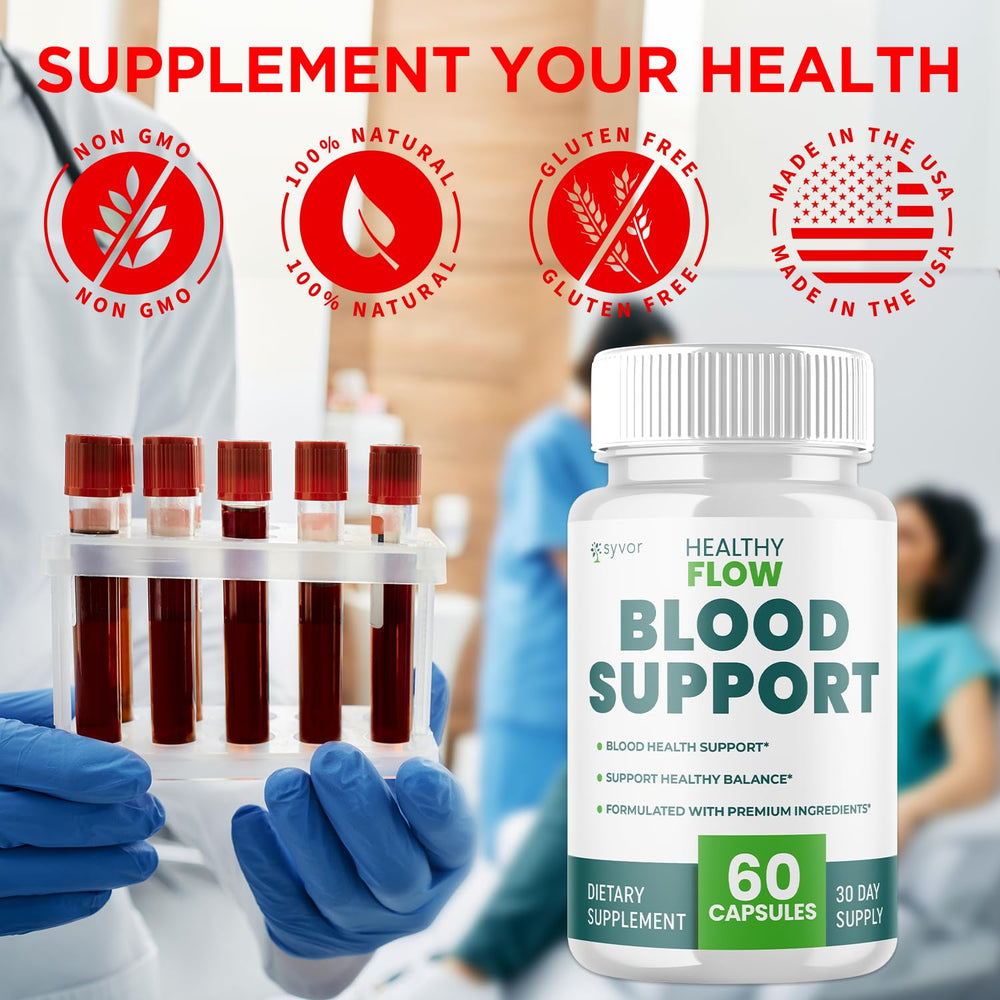 Close-up of Healthy Flow Blood Support Capsules