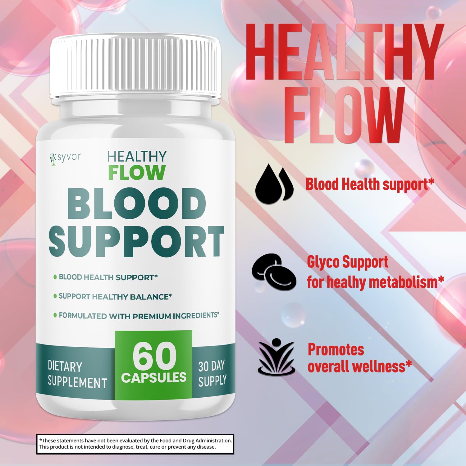 Packaging box for Healthy Flow Blood Support Capsules
