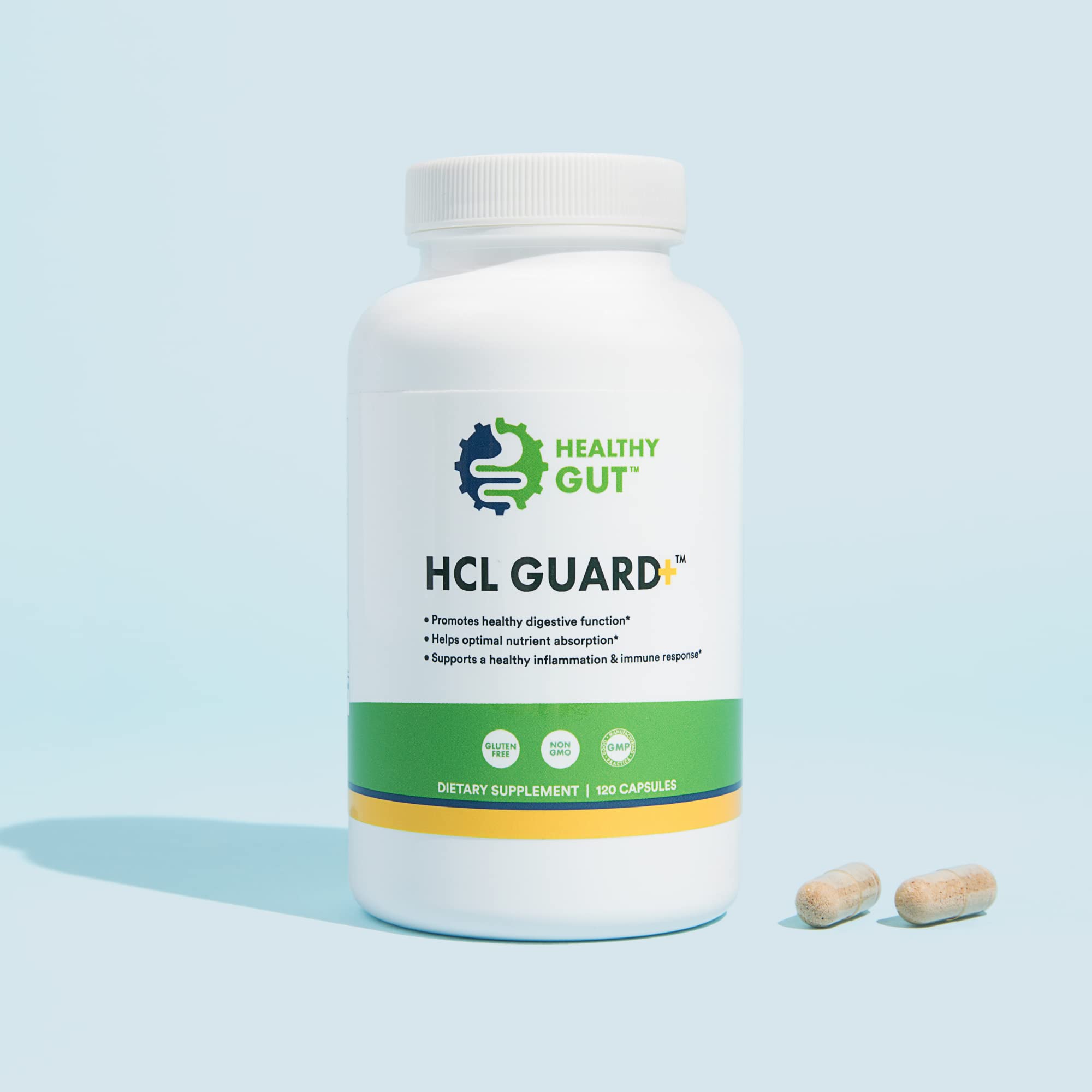 Healthy Gut HCL Guard ginger root image suggesting natural motility support