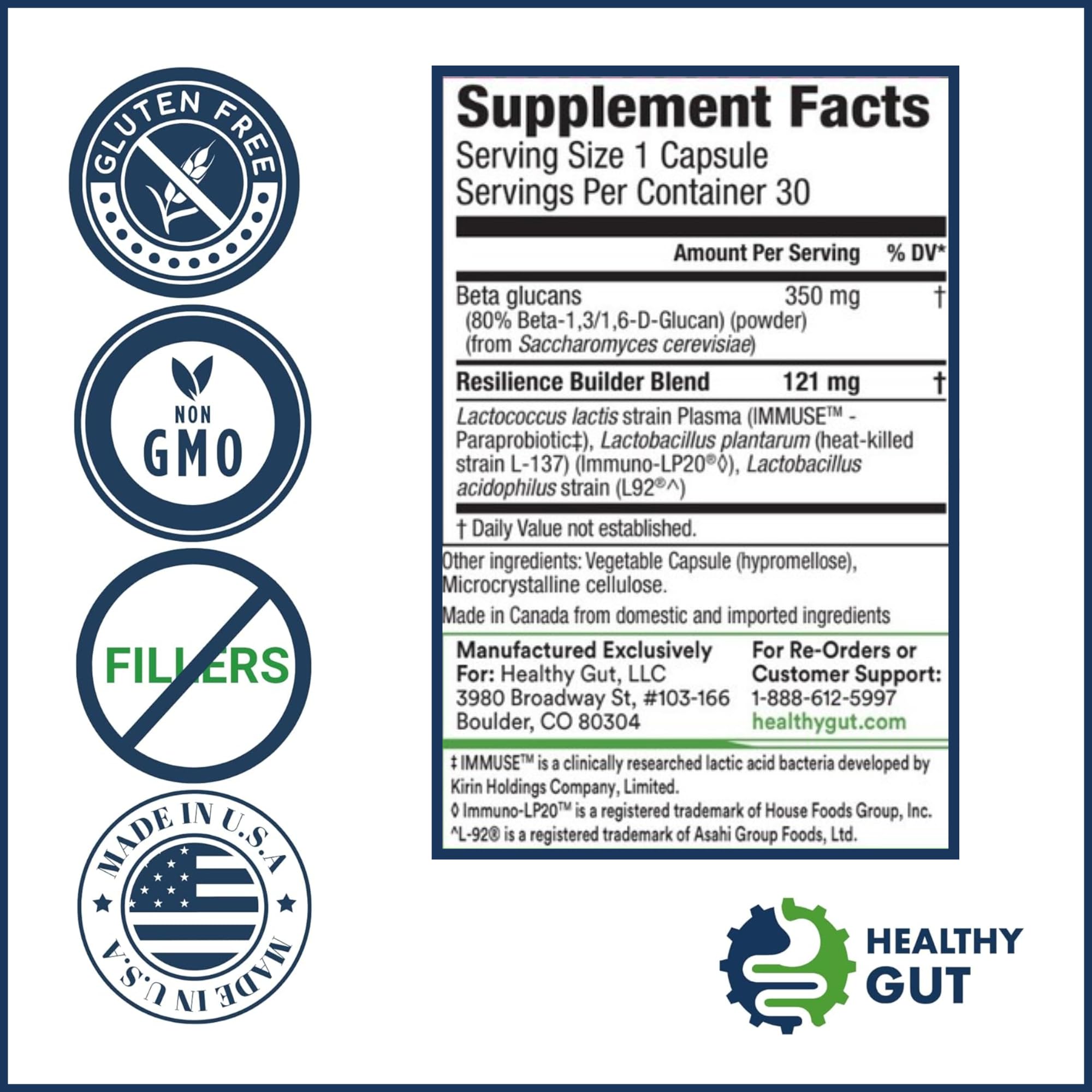 Graphic showing heat-killed probiotic strains and Beta Glucans 1,3/1,6