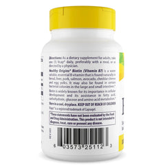 USP Grade Biotin 10,000 mcg label on Healthy Origins bottle