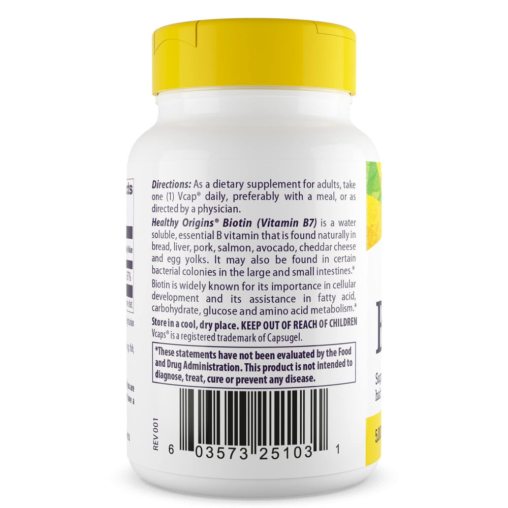 Biotin 10,000 mcg capsule close-up