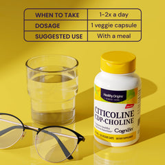Healthy Origins Cognizin label emphasizes vegan and non-GMO features.