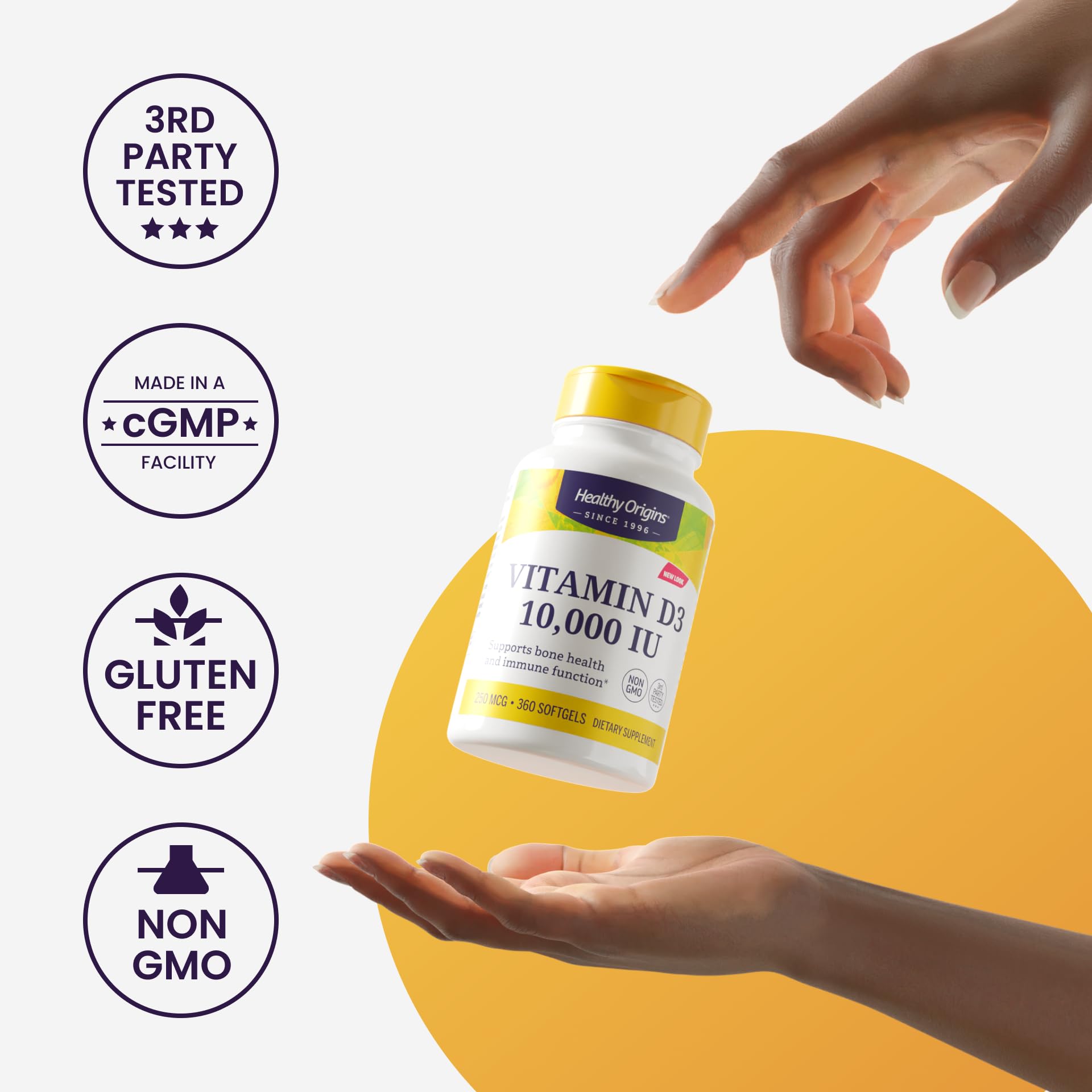Healthy Origins Digestive Enzymes packaging design communicates clean quality.