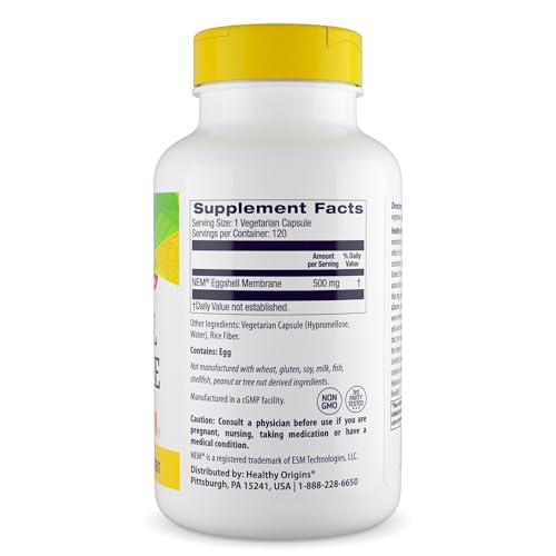 Eggshell Membrane 500 mg ingredients panel
