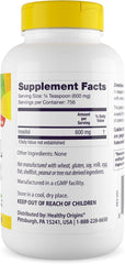 Close-up of Inositol Powder label showing ingredients and claim