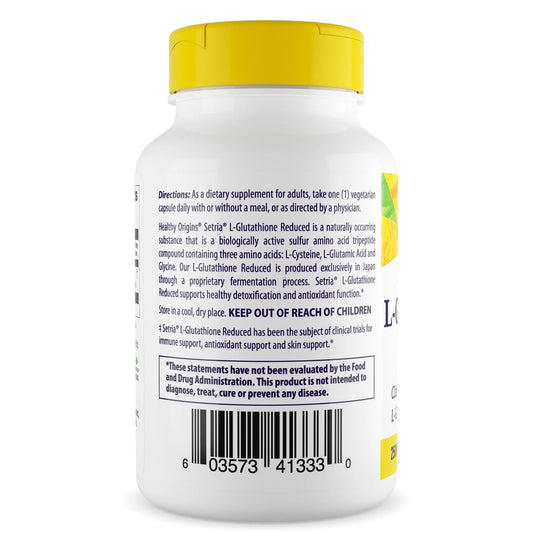 Healthy Origins Setria L-Glutathione product label