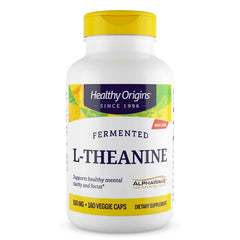 Healthy Origins L-Theanine AlphaWave bottle with label