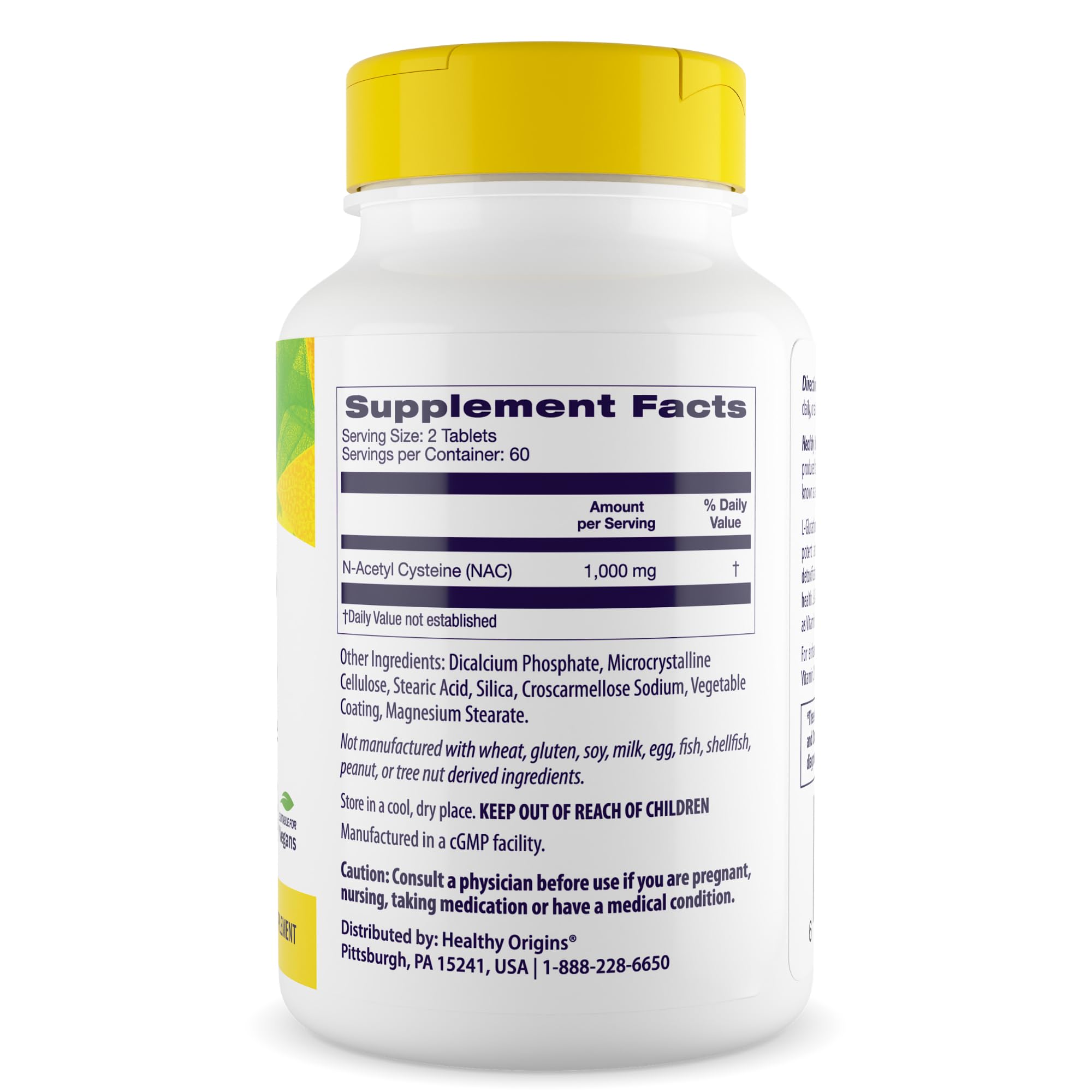 NAC 1,000 mcg tablets arranged in bottle