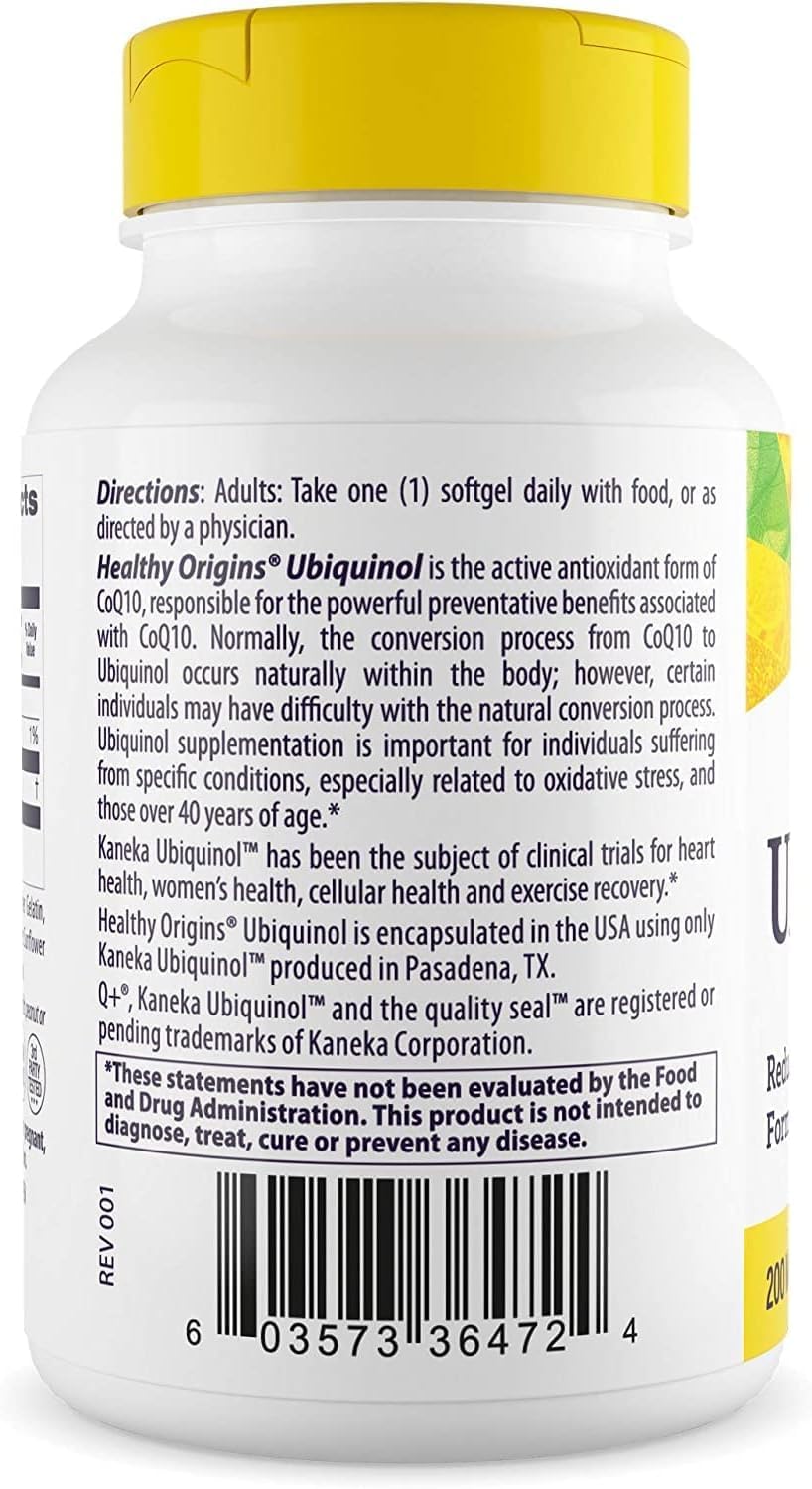 Close-up label of Healthy Origins Ubiquinol