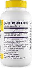Side view of Healthy Origins Vitamin D3 10000 IU softgels
