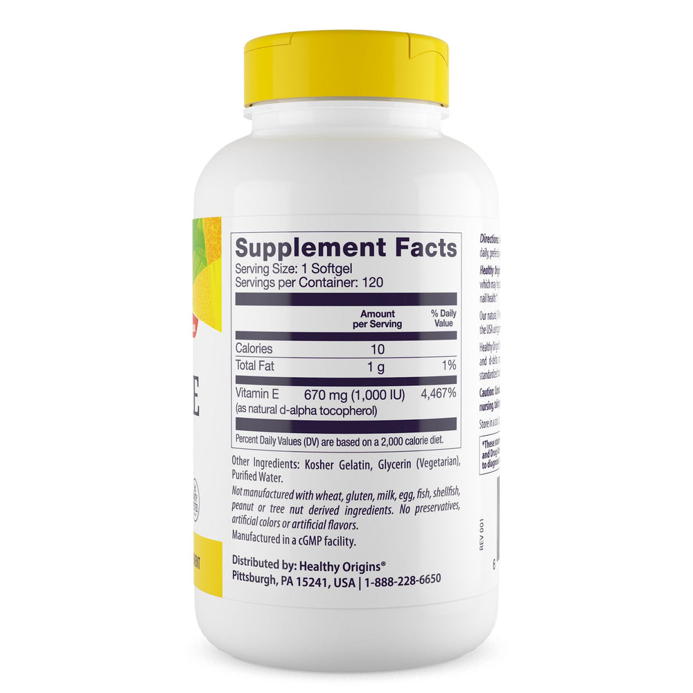 Gluten-free and Non-GMO claim icon on Vitamin E packaging