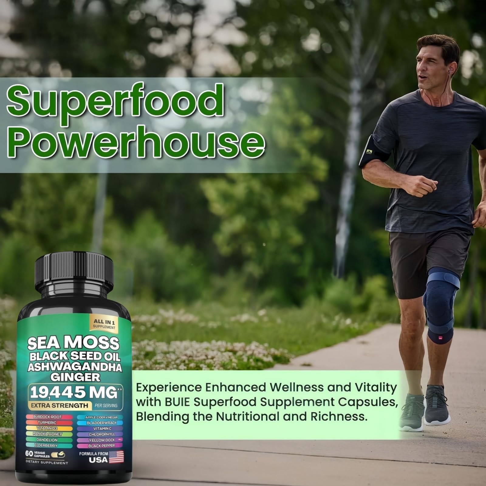 Lab-tested and GMP-certified seal on supplement packaging