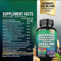 Vitamin C, D3 and Elderberry blend capsules