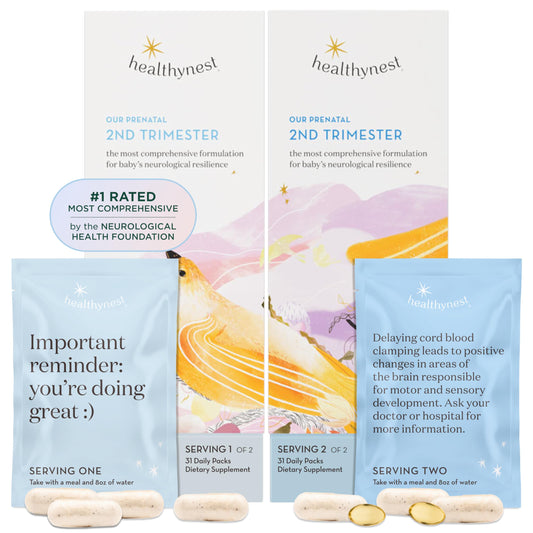 HealthyNest 2nd trimester prenatal vitamin bottle