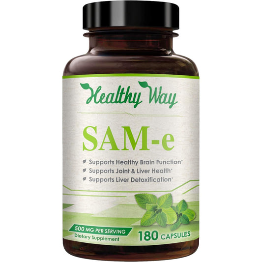 HealthyWayRx 500mg SAM-e capsules – front view