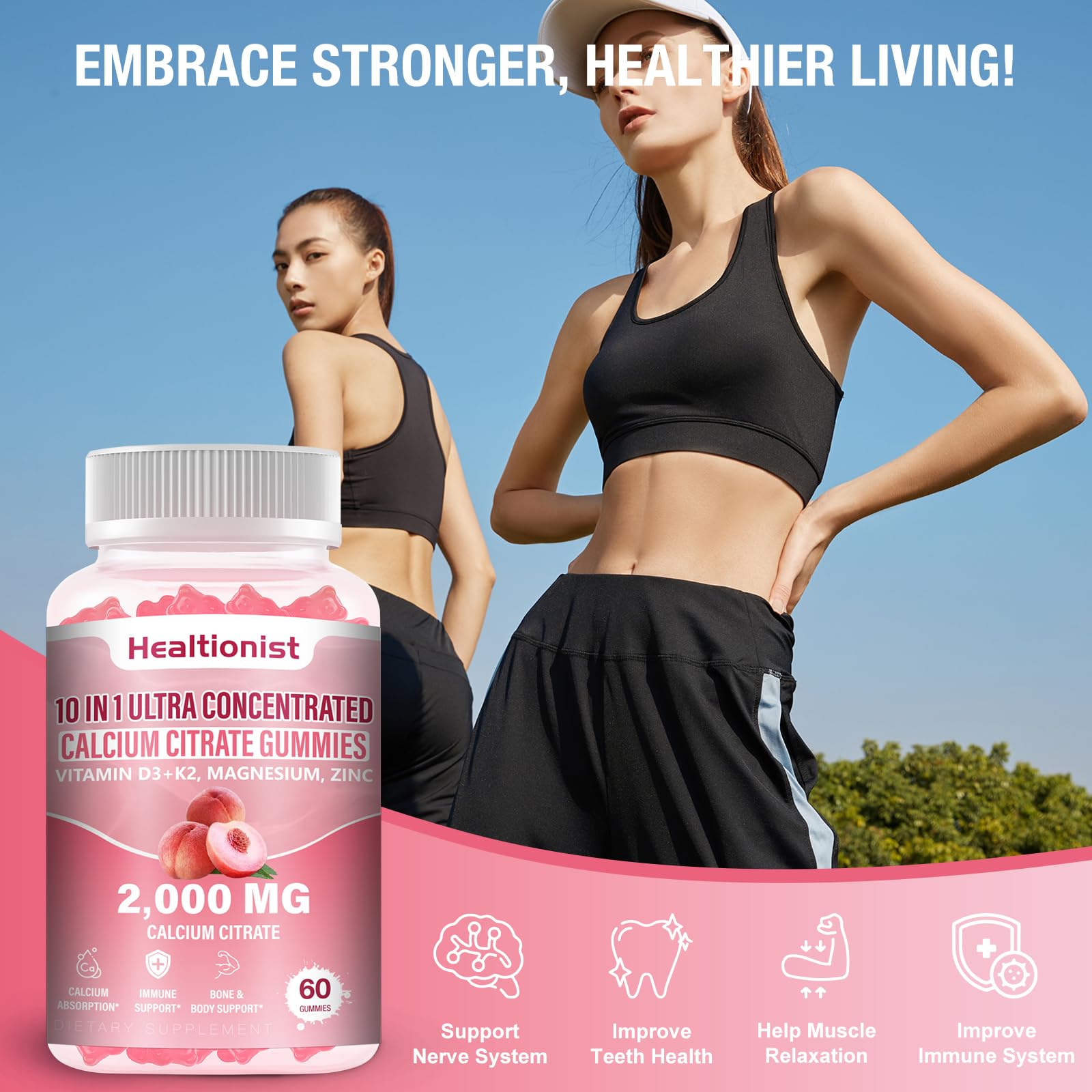 Healtionist bottle with 120-count label and peach color
