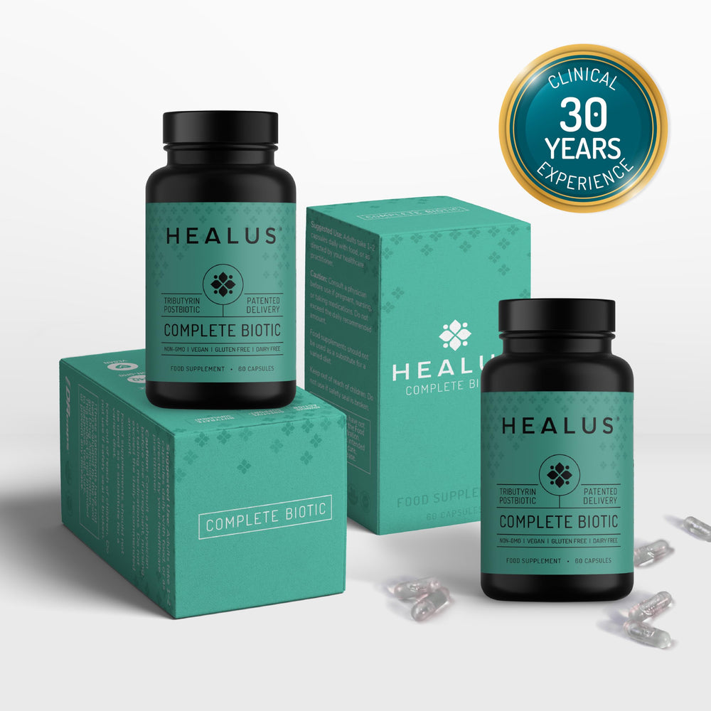 Packaging of Healus Complete Biotic with label