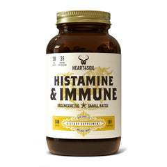 Heart & Soil Histamine & Immune Support bottle with 180 capsules