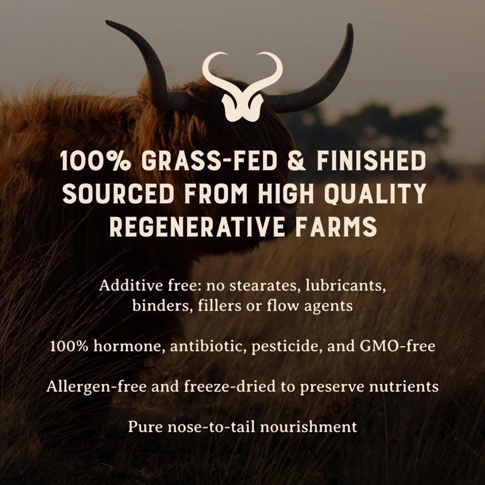 Grass-fed beef organs DAO enzyme supplement imagery