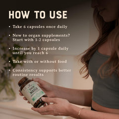 HEART & SOIL provides B12, iron, and copper for energy support.