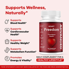 Close-up of Heart Freedom Advanced Formula bottle label