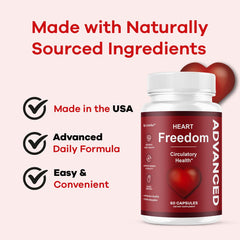 Heart Freedom bottle with front and back labels shown