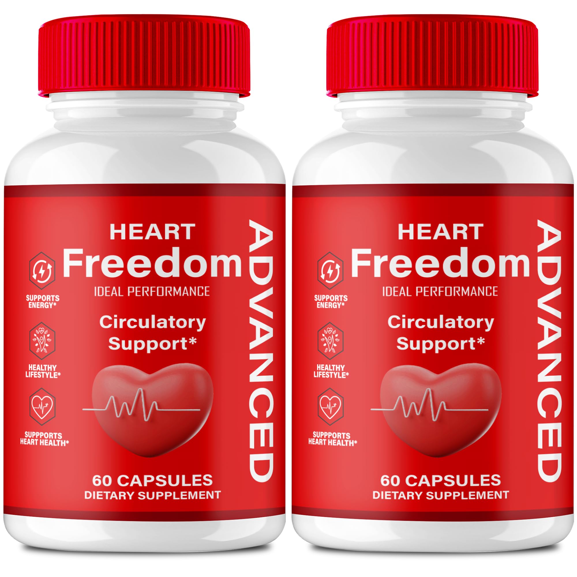 Heart Freedom Capsules bottle against white background
