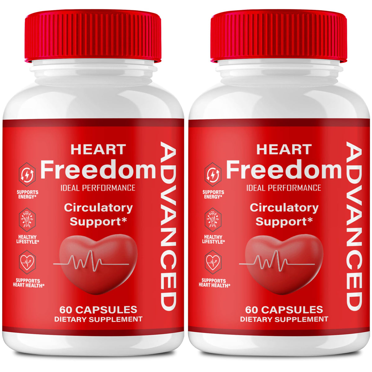 Heart Freedom Capsules bottle against white background