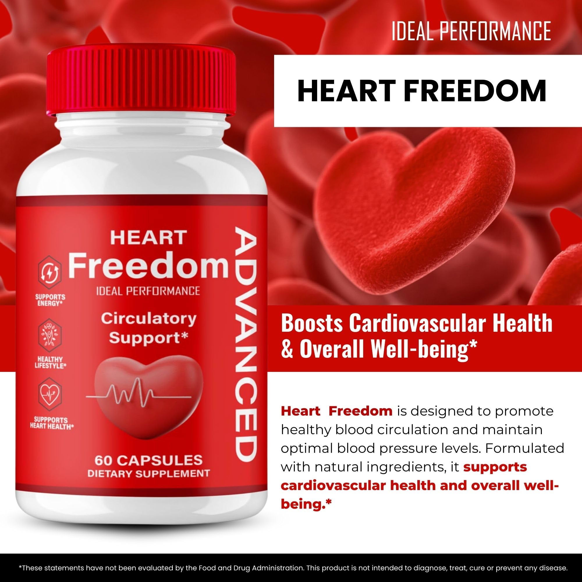 Heart Freedom Capsules circulation support capsules bottle shown